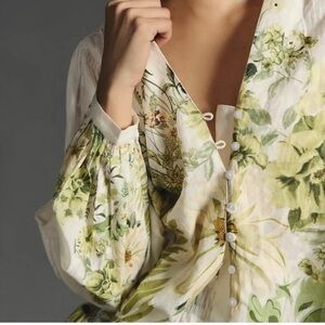 Forever That Girl X Anthropologie Floral Peasant Blouse XL